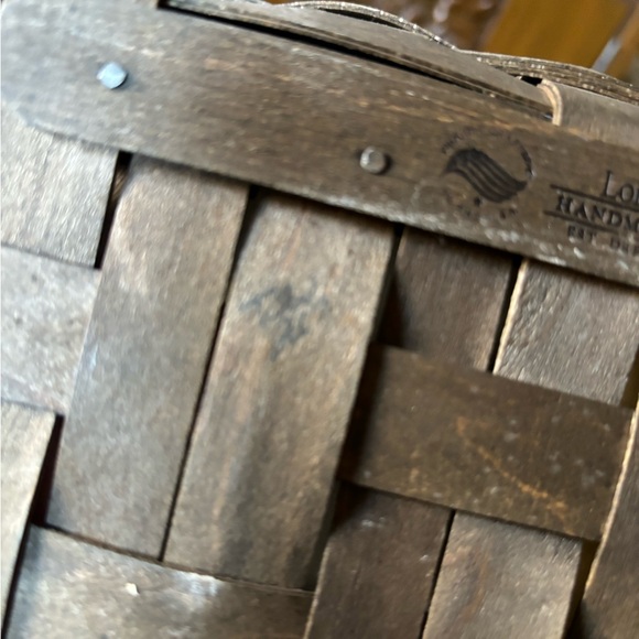 Vintage Longaberger Long Tapered Basket with Striped Liner - Picture 6 of 10